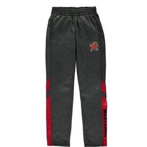 Maryland Terrapins Colosseum Youth Fleece Pants Heathered Charcoal Boys 6/7 NWT